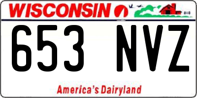 WI license plate 653NVZ