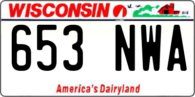 WI license plate 653NWA
