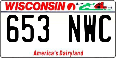 WI license plate 653NWC