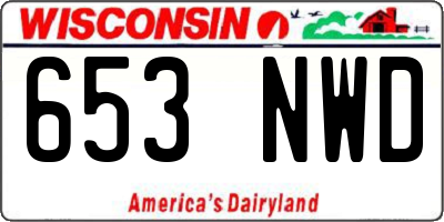 WI license plate 653NWD