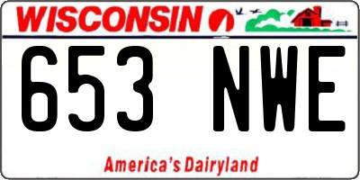 WI license plate 653NWE