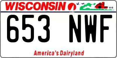 WI license plate 653NWF