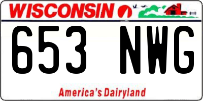 WI license plate 653NWG