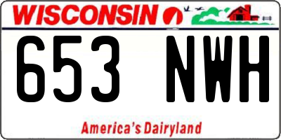 WI license plate 653NWH