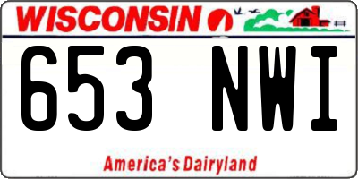 WI license plate 653NWI