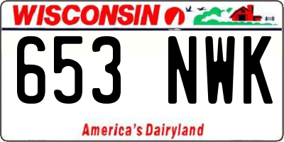 WI license plate 653NWK