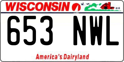 WI license plate 653NWL