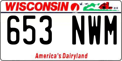 WI license plate 653NWM