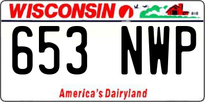 WI license plate 653NWP