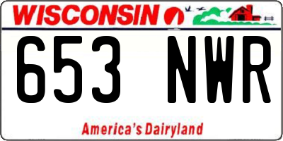 WI license plate 653NWR