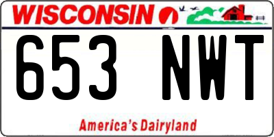 WI license plate 653NWT