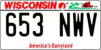 WI license plate 653NWV