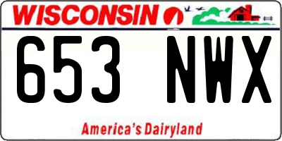 WI license plate 653NWX