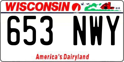 WI license plate 653NWY
