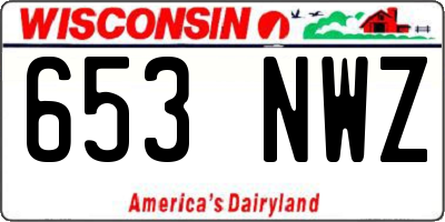 WI license plate 653NWZ