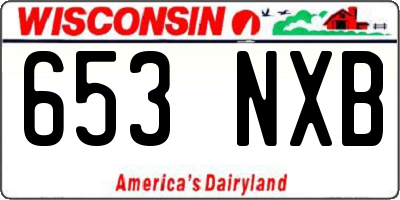 WI license plate 653NXB