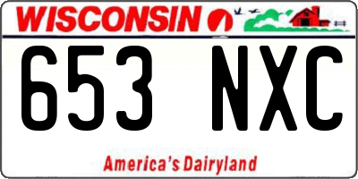 WI license plate 653NXC