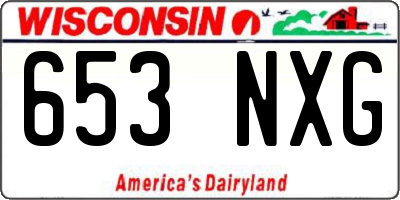 WI license plate 653NXG