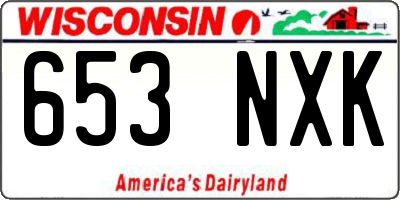 WI license plate 653NXK