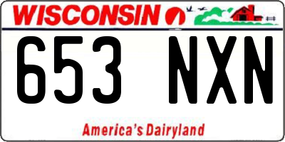 WI license plate 653NXN