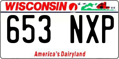 WI license plate 653NXP