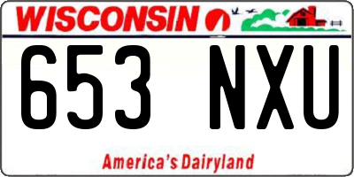 WI license plate 653NXU