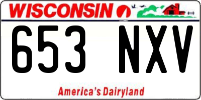 WI license plate 653NXV