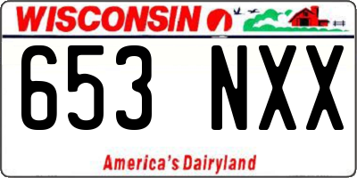 WI license plate 653NXX
