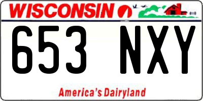 WI license plate 653NXY