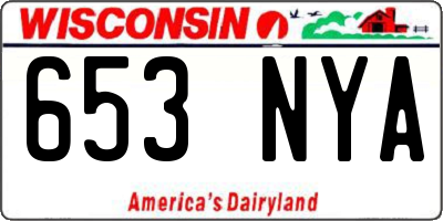 WI license plate 653NYA