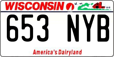 WI license plate 653NYB