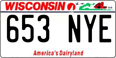 WI license plate 653NYE