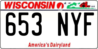 WI license plate 653NYF