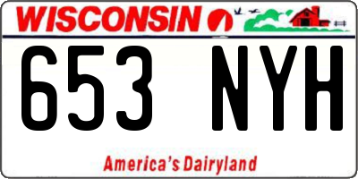 WI license plate 653NYH
