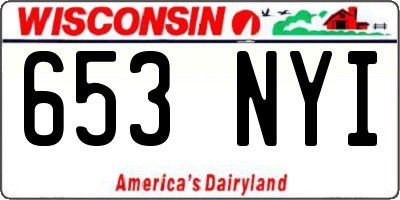 WI license plate 653NYI