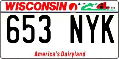 WI license plate 653NYK