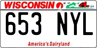WI license plate 653NYL