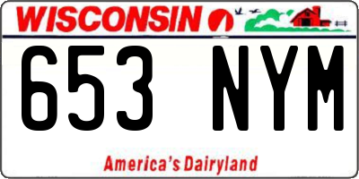 WI license plate 653NYM