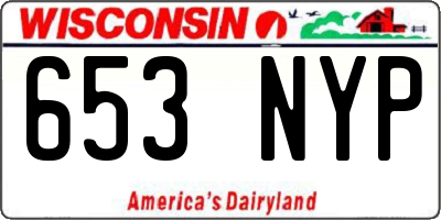 WI license plate 653NYP