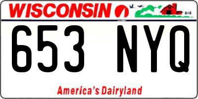 WI license plate 653NYQ