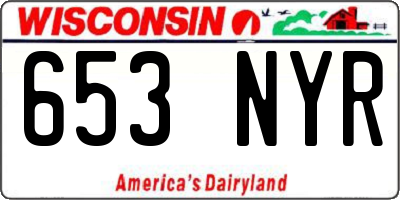 WI license plate 653NYR