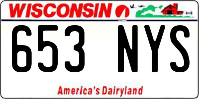 WI license plate 653NYS