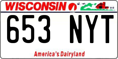 WI license plate 653NYT