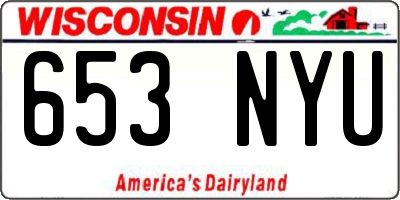 WI license plate 653NYU