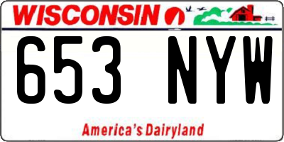 WI license plate 653NYW