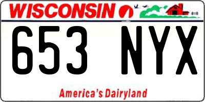 WI license plate 653NYX