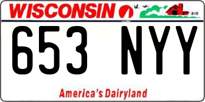 WI license plate 653NYY