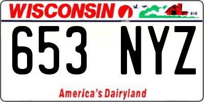 WI license plate 653NYZ