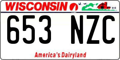 WI license plate 653NZC