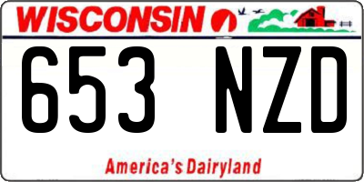 WI license plate 653NZD
